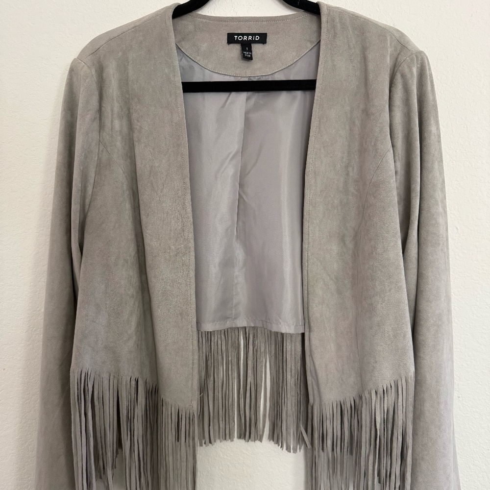 Torrid Fringe Faux Suede Jacket